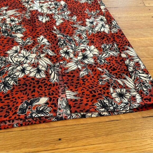Amanda Uprichard red/white/black cheetah leopard print  floral dress - Picture 6 of 8